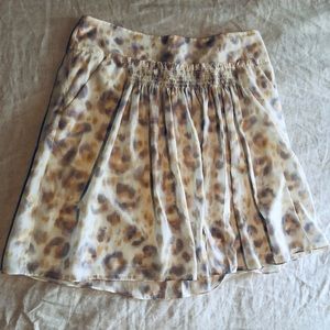 Ann Taylor chiffon pastel leopard skirt